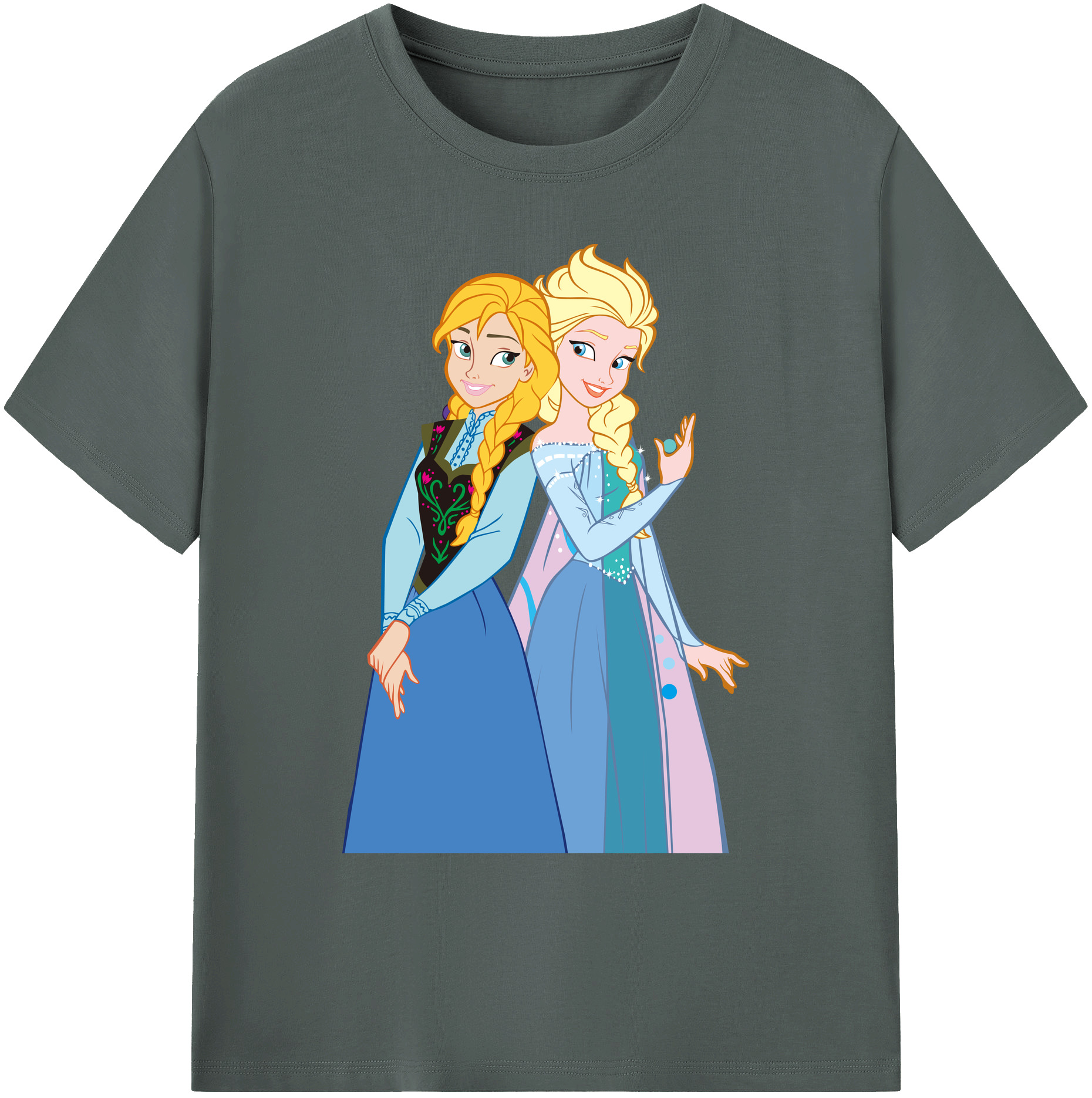 （画像用） アナと雪の女王 アンナ エルサ Frozen Anna Elsa 綿100％ メンズ半袖Tシャツ｜肌触りやわらか＆通気性